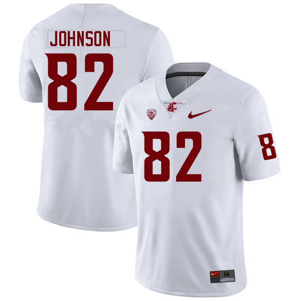 Men #82 Cameron Johnson Washington State Cougars College Football Jerseys Sale-White - Click Image to Close